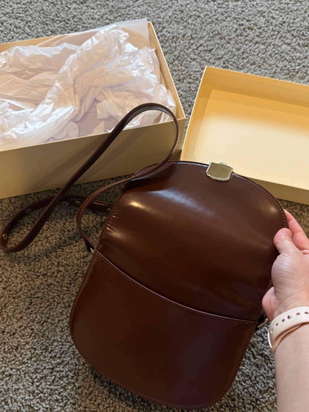 Sezane Claude Bag Glossy Chocolate - Picture 7 of 7